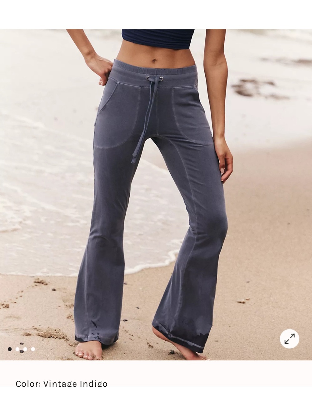 Free People Vintage Indigo Flared Track Pants